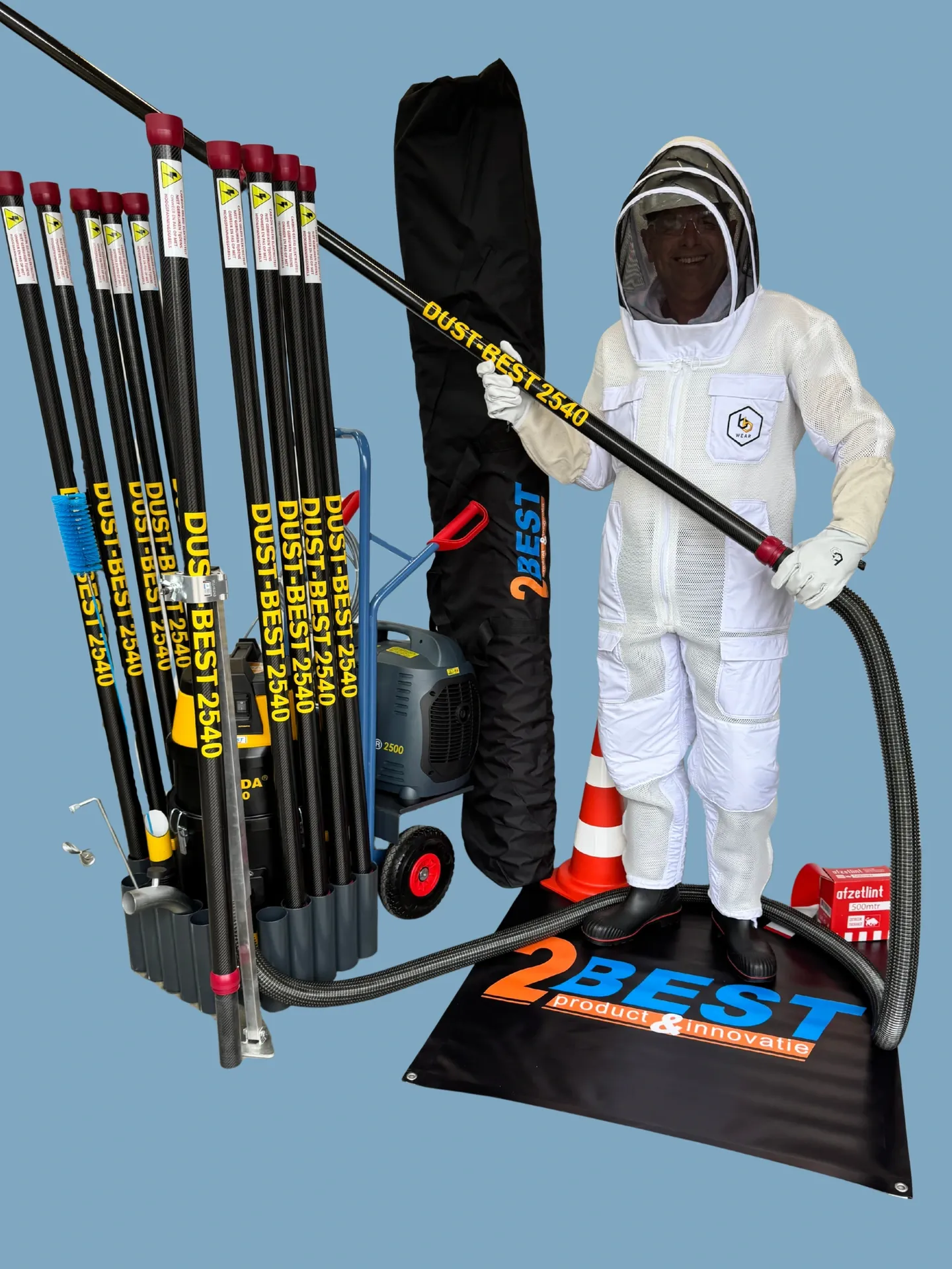 VespaVac - Kit per la rimozione dei calabroni asiatici, standard da 20 m. Prevendita di febbraio: 3 tubi extra in omaggio! (Misura speciale, Set di tubi da 160 cm)